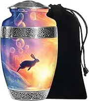 Rabbit Funeral Urns for Adult Female Ashes - Large Burial Urn for Human Ashes Adult Male Dad - Unique Cremation - 10 Inch