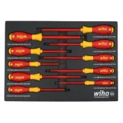 Wiha Screwdriver Set Insulated Ergonomic Cushion Grip Multi-Bit (10-Pieces)
