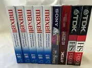 Lot of 9 Blank VHS Tapes - TDK SONY MAXELL NEW