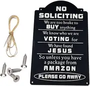 No Soliciting Acrylic Sign for House Funny Weatherproof 11.42" X 7.48" Door Sign to Keep Solicitors Away Hanging at Office or Business Decorative Home Decor for Outdoors Quick and Easy Installation