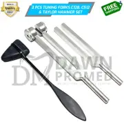 3 Pcs Tuning Forks Set C128 & C512 and Tactical Taylor Percussion Hammer Mallet