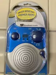 Southern audio SR 6000 water resistant shower radio Am/fm LCD Clock Sealed New