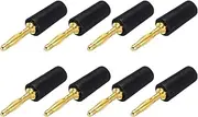 uxcell 8 Pcs 2mm Banana Plugs, 10A 6mm OD 26.5mm Length Speaker Wire Cable Plugs Connectors, Banana Jack Connector for Speaker Wire Audio Cable, Black