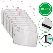 (10pcs) PM2.5 Filter 5 Layer Face Mask Filter Super Fresh Air Filter Adult