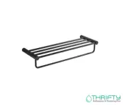 PLD Oasis Towel Rack Shelf Matt Black OAMBTS