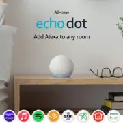 New Echo Dot (4th Gen) | Smart speaker with Alexa | Glacier White + Smart Bulb