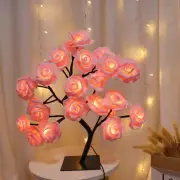 24 LED Rose Tree Lights USB Plug Table Lamp Fairy Flower Night Light For Home Pa