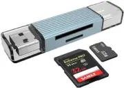 SD/TF Card Reader, 3 in 1 USB/USB C/Micro USB Micro SD Card Reader Adapter for M