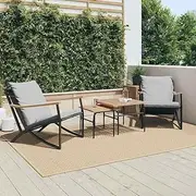 Garden Chairs with Cushions 2 pcs Black Steel Patio Bar Sets