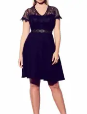 CITY CHIC Sweetly Belted Dress in Black Plus Size Medium 18 NWT [RRP $129.95]