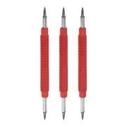 3Pcs Double Head Tungsten Carbide Tip Scriber w Ring Etching Engraving Pen Red