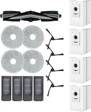 17Pcs Replacement Parts Accessories Kit, Robot Vacuum Kit for Ecovacs Deebot X2 / X2 Pro Robot Vacuum (1 Main Brush, 4 Side Brushes, 4 Filters, 4 Mop Cloth, 4 Dust Bag)