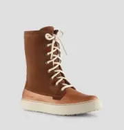 New Cougar Donato Plush Lined Lace Mid Flat Boot Chetnut Leather Suede size 8