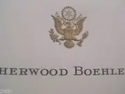 business card of Sherwood "Sherry" Louis Boehlert Republican retired Congressman