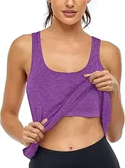 [Cestyle] Womens Tank Tops with Built in Bras Racerback Yoga Workout Sports Activewear