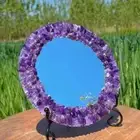 Amethyst Quartz Stone Mirror | Stunning Modern Small Mirror Gifts For Him