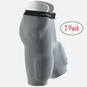 2 Pack McDavid Girdle 750T Pro 5-Pocket Football Compression Shorts No Pads Grey