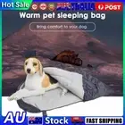 Fleece Camping Dog Bed Warm Outdoor Pet Zipper Sleeping Bag Cushion (Light Grey)