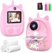 Instant Print Camera for Kids, Kids Camera with Unicorn Case, Best Unicorn To...