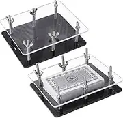 CHGCRAFT 2 Sets Card Restoration Tool Adjustable Card Correcting Tool Acrylic Card Repair Kits with Iron Finding for Trade Soccer Card, Black and Clear