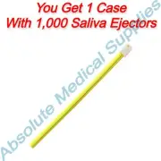 *1,000-Pieces* Keystone Bosworth Flexo Saliva Yellow Ejectors White Tip 1662217