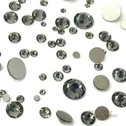BLACK DIAMOND (215) 144 pcs Swarovski 2058/2088 Crystal Flatbacks rhinestones nail art mixed with Sizes ss5 ss7 ss9 ss12 ss16 ss20 ss30