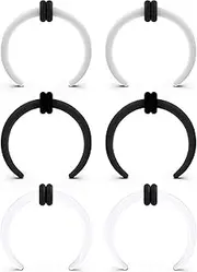 [Yaalozei] 2G 4G 6G 8G 12G 14G Silicone Septum Pincher Ear Gauges Tunnels Plugs Expander Tapers Stretching kit Septum Nose Ring Hoop Ear Tunnels Plugs Piercing Jewelry for Men Women 3pairs
