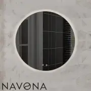 LED Bathroom Mirror - 750mm Frameless Round - Defogger Pad, Touch Sensor Switch