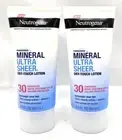 Neutrogena Mineral Ultra Sheer Dry Touch Lotion Sunscreen SPF 30 Lot x2 (3 floz)