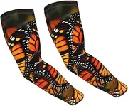 [LHDGBNV] Sun Protection Arm Sleeves For Men Women Uv Upf 50+ Gardening Sleeves Monarch Butterflies Sports Cooling Sleeve, Black