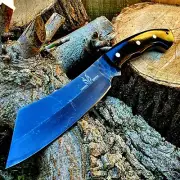 HUNTING/CHOPPER/CAMPING/ HANDMADE BY FORGED HUNTER WITH LEATHER SHEATH