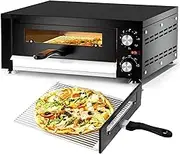 Desktop Pizza Oven - Makes 12 Inch Pizzas in Minutes, Heats Up to 572°f - Countertop Electric Pizza Maker 1000w Toaster Oven for Home with Timer, Pizza Stone and Peel Included