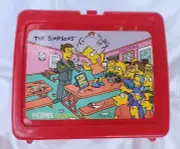 Thermos The Simpsons Red Plastic Lunchbox Bart Simpson Class