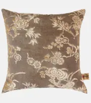 [The House of Lyria] The House of Lyria Scabiosa floral velvet jacquard cushion One Size grey