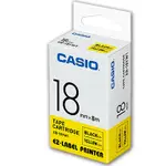 CASIO 標籤機專用色帶-18MM【共有9色】黃底黑字XR-18YW1