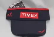 NWT--HEADSWEATS TIMEX WATCH LOGO TRIATHLON RUNNING TIMEX BLACK VISOR HAT-PROMO!!