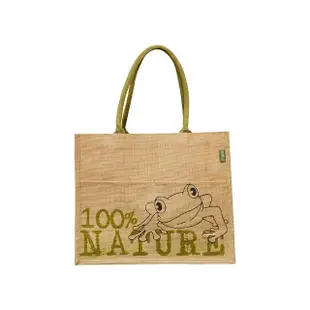 【KK Jute Bag 潮麻包】綠色青蛙潮麻包(來自印度的天然纖維)