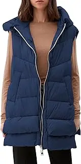 [Tankaneo] Women Sleeveless Hooded Puffer Vest Coat Lightweight Quilted Padded Gilet Jacket With Pockets
