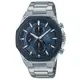 【CASIO】EDIFICE 八角扁平錶圈三眼輕薄太陽能藍寶石計時不鏽鋼腕錶-藍框X藍面(EFS-S570DB-2A)