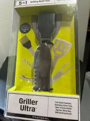 NEW GRILLER ULTRA PROTOCOL 5 IN 1 GRILLING MULTI TOOL SPATULA , FORK BASTING...