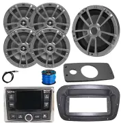 JBL Marine Radio, ANT, Sub, 4x 6.5" 180W Speakers (Gray),Spa Bezel, Adapter
