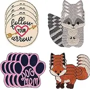 Baypify 16pcs Iron-on Patches Set for Fabric Hat Jacket Jeans Decoration - Cute and Animal Stlye - Sew on or Iron on Patches for Clothing (Animal)