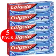 5 x Colgate Max Fresh Toothpaste With Mini Breath Strips Cool Mint 115g