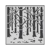 10"x10" Clear Plastic Stencil - Tree Forest (MC54)