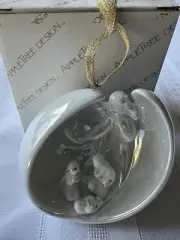 Appletree Design White Porcelain Lighted Nativity Holy Family Christmas Ornament