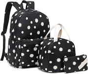 [Mimfutu] School Backpack for Teen Girls, 3-in-1 Kids Backpack Bookbag Set School Bags with Lunch Box Pencil Case