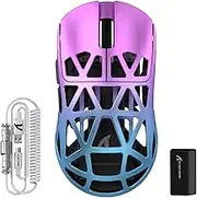 ATTACK SHARK R2PRO 45g Superlight Magnesium Alloy Mouse, PixArt PAW3950 Sensor, 42000 DPI, 8000Hz Wireless Polling Rate, 2.4G/BT/Wired Gaming Mouse G502, with Coiled Cable, PC/Mac, Purple