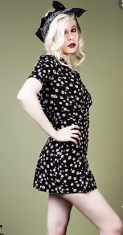 *NWT* DANGERFIELD "Sunburnt Daisy Playsuit" in Black Colourway Viscose sz 8