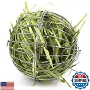 Tfwadmx Rabbit Hay Feeder, Grass Play Hay Ball Chew Toy Stainless Steel Food