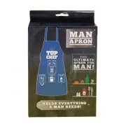 FizzCreations The Man Apron Blue And White Perfecting Those Burgers (24x4x16 cm)